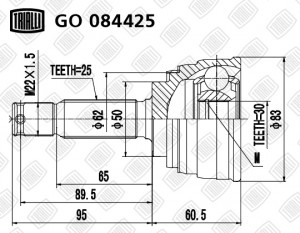 Hyundai Elantra 00-06 шрус наружный 30x50x25 (VIN) GO 084425 TRIALLI