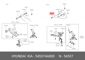 Hyundai Starex 01-06 Болт развальный нижнего рычага 4WD 545374A800 HYUNDAI KIA