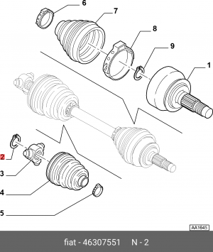 Fiat Doblo стопорное кольцо шруса внутр 46307551 FIAT