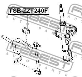 TOYOTA Avensis Verso  ANM10/ZGM10/ZGM11/ZNM10 2004- втулки переднего стабилизато TSB-ZZT240F FEBEST