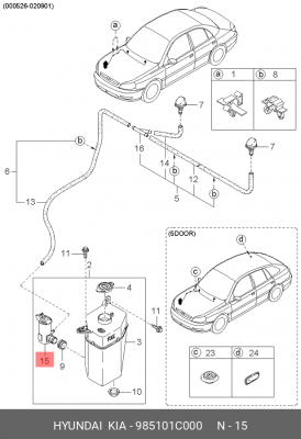 Hyundai SolarisSD->05.14/Accent/Sorento/ix35/Elantra 06-10/H1-07/Rio SD 06- мото 985101C000 HYUNDAI KIA