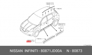 Nissan Qashqai накладка передней левой двери 80871JD00A NISSAN INFINITI