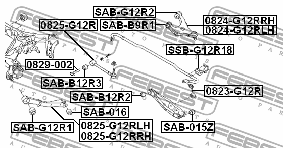 Subaru Impreza 07- стойка стабилизатора заднего 0823-G12R FEBEST