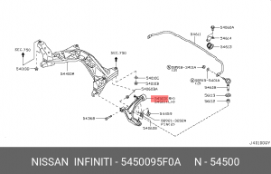 Nissan Almera Classic рычаг передний нижний правый 54500-95F0A NISSAN INFINITI