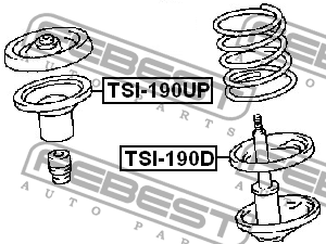 Toyota Carina E прокладка под переднюю пружину TSI-190D FEBEST