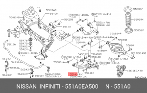 Nissan Pathfinder R51 рычаг задний правый нижний 551A0-EA500 NISSAN INFINITI