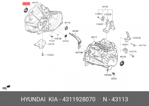 Hyundai Accent, Elantra, Getz, Matrix сальник привода КПП правый 4311928070 HYUNDAI KIA