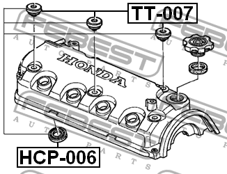 HONDA Accord V 93-98/VI 98-03/VIII 08-15 прокладка свечного колодца HCP-006 FEBEST