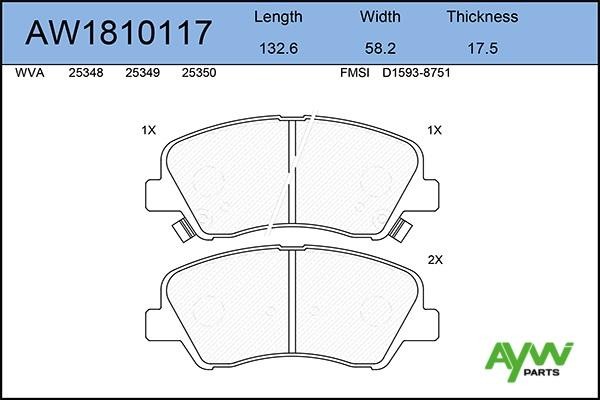 Hyundai Solaris/Rio 12-17 Тормозные колодки передние AW1810117 AYWI PARTS