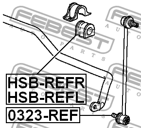 HONDA CR-V III Втулка переднего стабилизатора правая HSB-REFR FEBEST