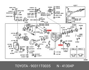 Toyota Hi-Luxe сальник переднего дифференциала правый 90311-T0035 TOYOTA