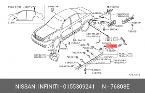 ПИСТОН ПЕРЗАД БАМПЕРА V10MCA33R50 P11EN15Z50 01553-09241 NISSAN INFINITI