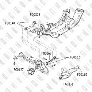 Mazda 3 03-09, Focus 2, 3 с\блок заднего нижнего поперечнего рычага внутренний FG0130 FIXAR