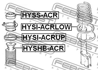 Hyundai Accent 00- проставка верхняя пружины зад. HYSI-ACRUP FEBEST