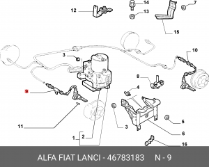 Fiat Albea датчик АБС передний левый 46783183 FIAT