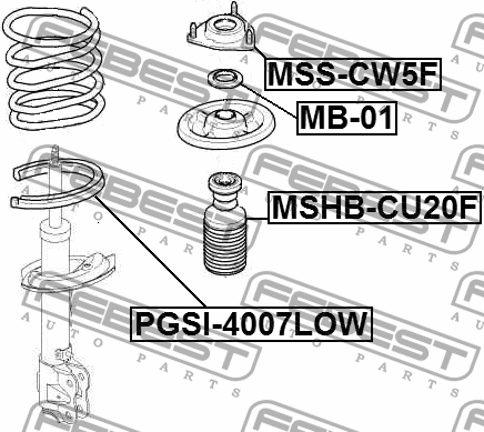Проставка пружины нижняя PGSI-4007LOW FEBEST