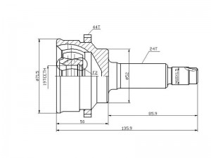 Mazda Demio DW3 98- шрус наружный с АБС 19x52x24 MA14A44 SAT