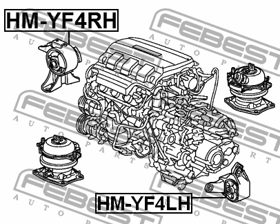 Honda Pilot опора двигателя правая HM-YF4RH FEBEST