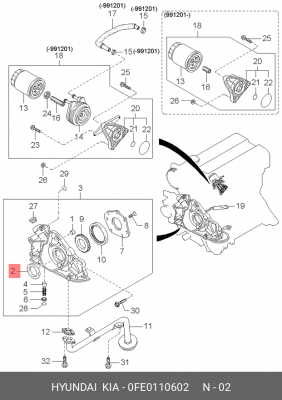 Kia Sportage c 93-02/Shuma 97-00 1.5 Сальник передний    34x48x7 0FE0110602 HYUNDAI KIA
