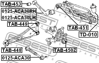 Toyota Rav 4 A30 Тяга задняя верхняя правая 0125-ACA30RH FEBEST