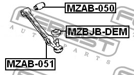 Mazda Demio DW3/DW5 98- с/блок переднего рычага наружный (2шт. на рычаг) MZAB-051 FEBEST
