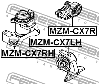 MAZDA CX-7 ER 2006 гидроопора правая ДВС MZM-CX7RH FEBEST