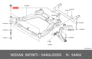 Nissan Qashqai, X-Trail T31, JUKE сайлентблок подрамника передний 54466-JD000 NISSAN INFINITI