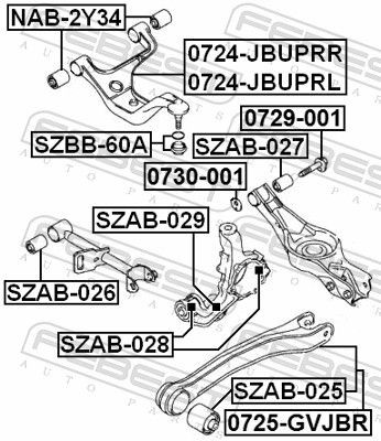 Suzuki GV 05- с/блок задней цапфы на малый продольный рычаг SZAB-028 FEBEST