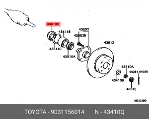 Toyota Сальник подшипника передней ступицы внутренний 90311-56014 TOYOTA
