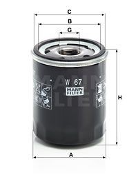 Mitsubishi Colt c4г Lancer10 1.5 /1.6      фильтр маслянный         OP-575 W67 MANN FILTER