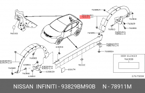 Nissan Qasqai 11 накладка арки задней левая 93829BM90B NISSAN INFINITI
