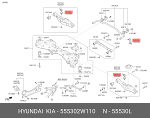 Hyundai SantaFe 13-/Sorento XM 12- Стойка стабилизатора зад лев 55530-2W110 HYUNDAI KIA