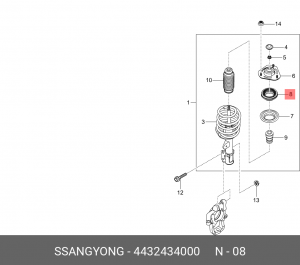 SS Actyon 11- подшипник опорный перед 4432434000 SSANG YONG