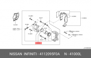 Nissan Almera Classik ремкомплект переднего суппорта(резинки) 4112095F0A NISSAN INFINITI