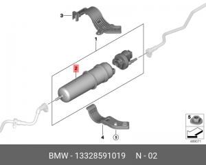 Bmw X3 фильтр топливный 13 32 8 591 019 BMW