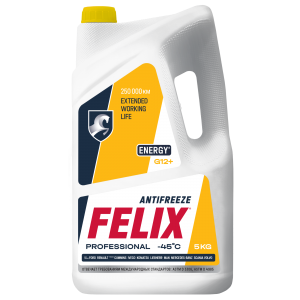 яАнтифриз жёлтый FELIX ENERGY G12+  (5л.) 430206027 FELIX
