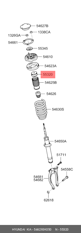 Hyundai NF Втулка чашки амортизатора 546293K050 HYUNDAI KIA