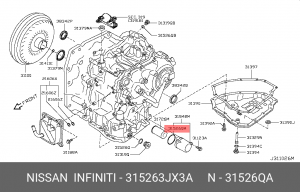 Nissan Juke 11-14 прокладка теплообменника вариатора - вариант резина D=45мм про 31526-3JX3A NISSAN INFINITI