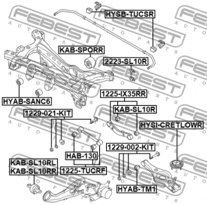 Болт-эксцентрик (К-кт + гайка + шайба) 1229-002-KIT FEBEST