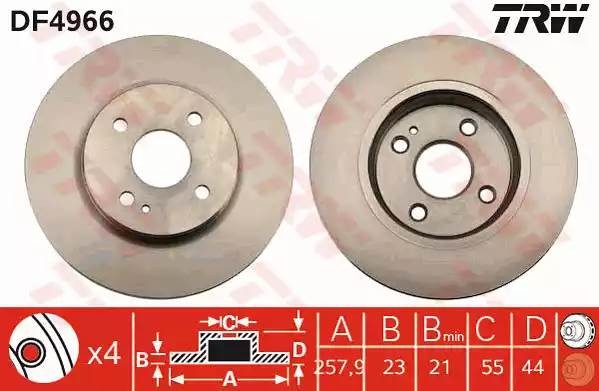 Mazda 2 07- Диск тормозной передний DF4966 TRW