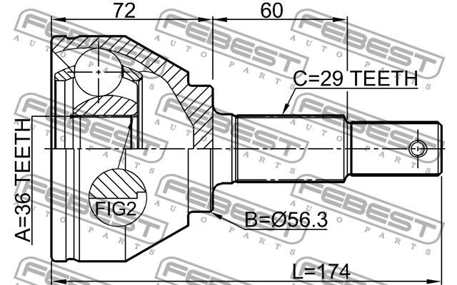 NISSAN Qashqai 07- 2.0DCi /X-Trail 07-13 2.0DCi  ШРУС наружный 0210-T31M9 FEBEST