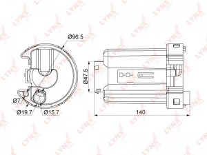 Фильтр топл.погружной MAZDA 323(BJ) 1.4-2.0 98-04 / PREMCY(CP) 1.9-2.0 99-05 LF-543M LYNXAUTO