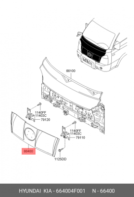 Hyundai Porter II Капот 664004F001 HYUNDAI KIA