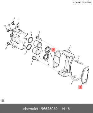 Chevrolet Captiva Колодки тормозные передние 96626069 GENERAL MOTORS