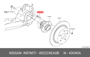 Nissan Qashqai J11 - болт колесный M12x1.5мм 50мм ключ 17 40222-4EA0B NISSAN INFINITI