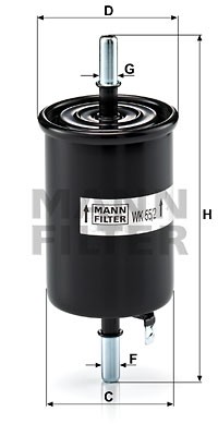 Chevrolet LANOS/LACETTI/MATIZ/AVEO/Сhev.Niva/Rezzo/Epica/Sens Фильтр топливный WK 55/2 MANN FILTER