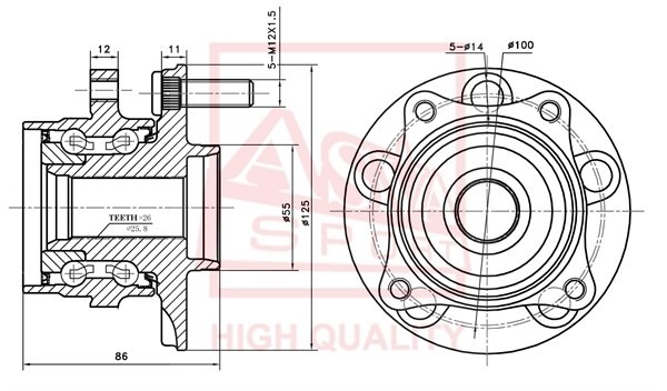 Toyota Prius 03-09 ступица переднего колеса в сборе TYWH-NHW20F ASVA