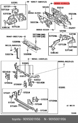 Заглушка порога 90950-01956 TOYOTA