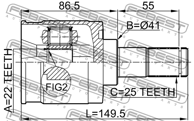 Hyundai Elantra 06 Шрус внутренний 1211-ELN FEBEST
