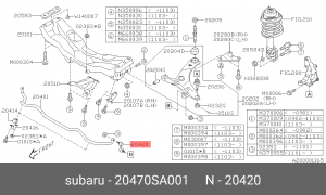 Subaru Forester, Impreza, Outback 03- стойка переднего стабилизатора 20470-SA001 SUBARU
